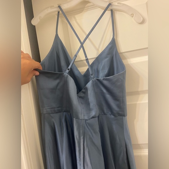 Steel Blue Formal Dress - Picture 2 of 3